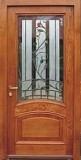 Металлическая элитная дверь с витражом и отделкой МДФ